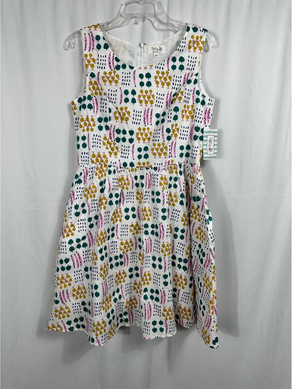 Tulip B Sleeveless Fit & Flare Dress with Abstract Print Size Large